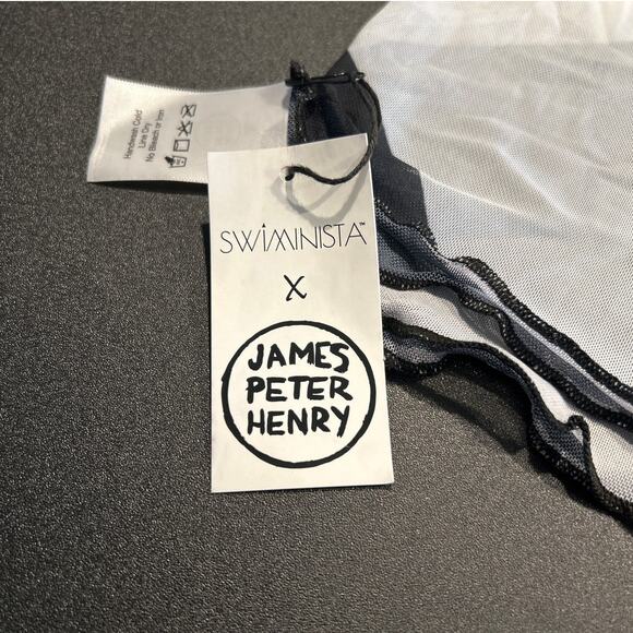 NWT Swiminista x James Peter Henry Beach Cover-Up/Sarong, Black/White, One Size - Picture 4 of 5